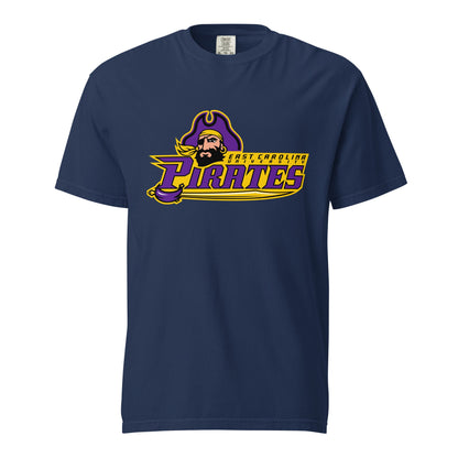 Signature | Comfort Colors T-Shirt | ECU Club Womens Lacrosse | Pirate Emblem Logo