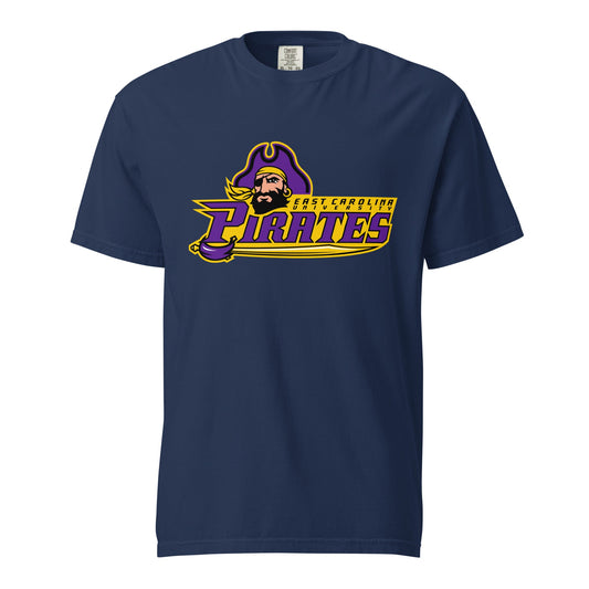 Signature | Comfort Colors T-Shirt | ECU Club Womens Lacrosse | Pirate Emblem Logo