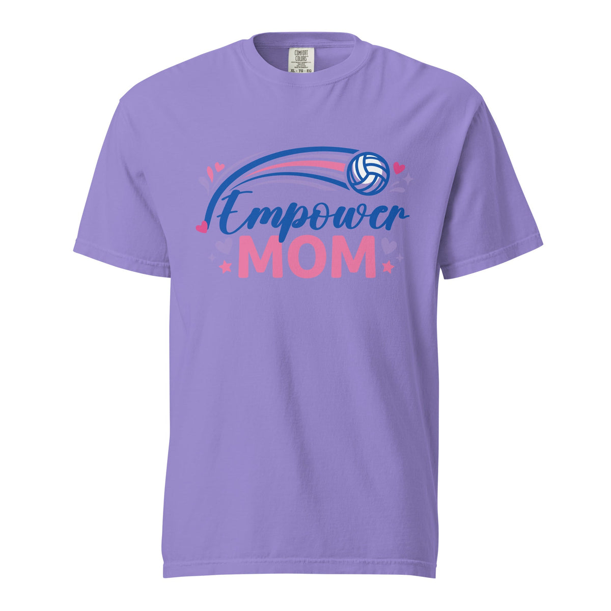 Signature | Comfort Colors T-Shirt | Empower Volleyball Club | Mom Crest Logo