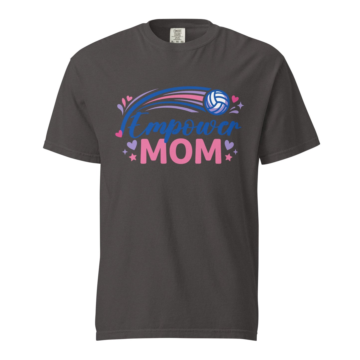 Signature | Comfort Colors T-Shirt | Empower Volleyball Club | Mom Crest Logo