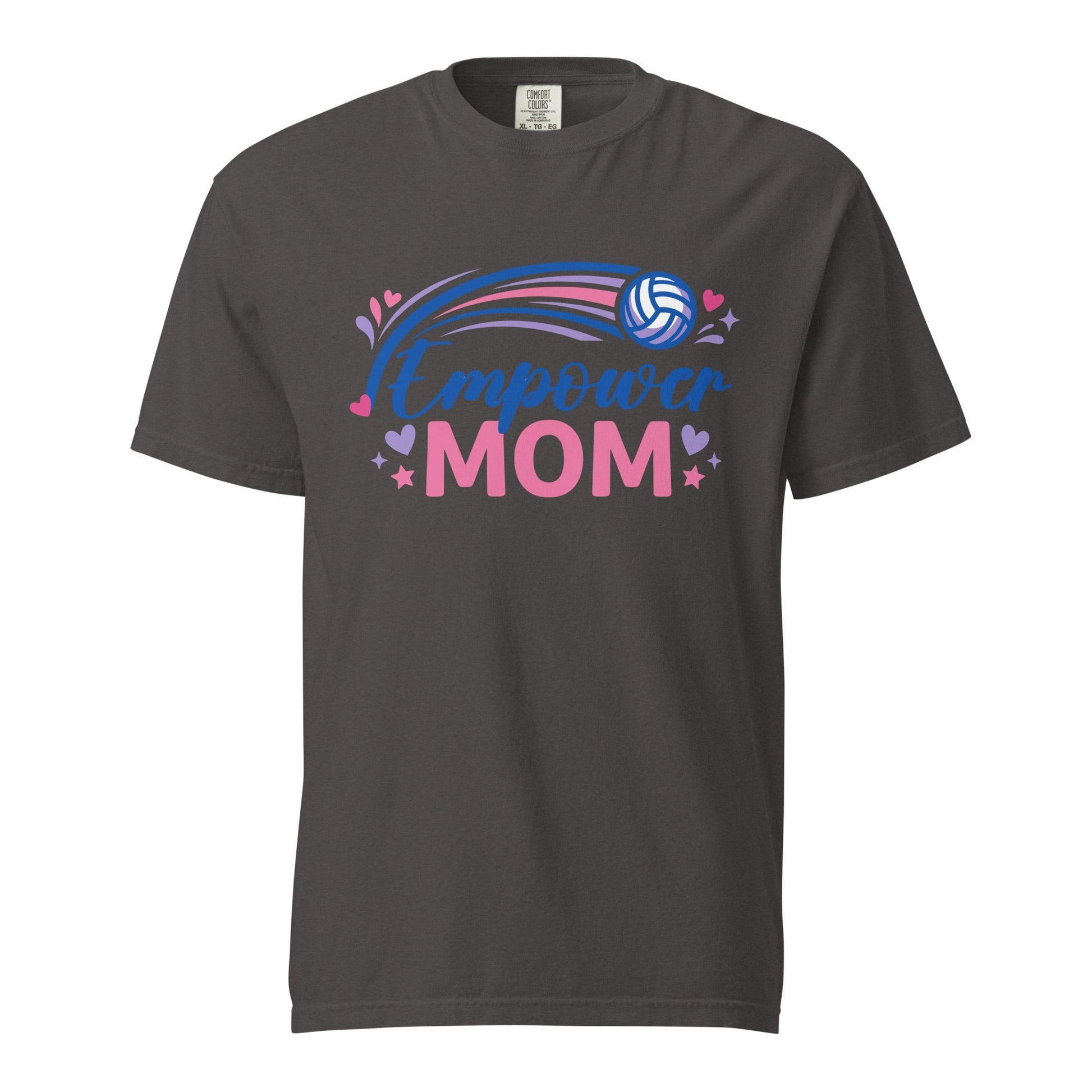 Signature | Comfort Colors T-Shirt | Empower Volleyball Club | Mom Crest Logo