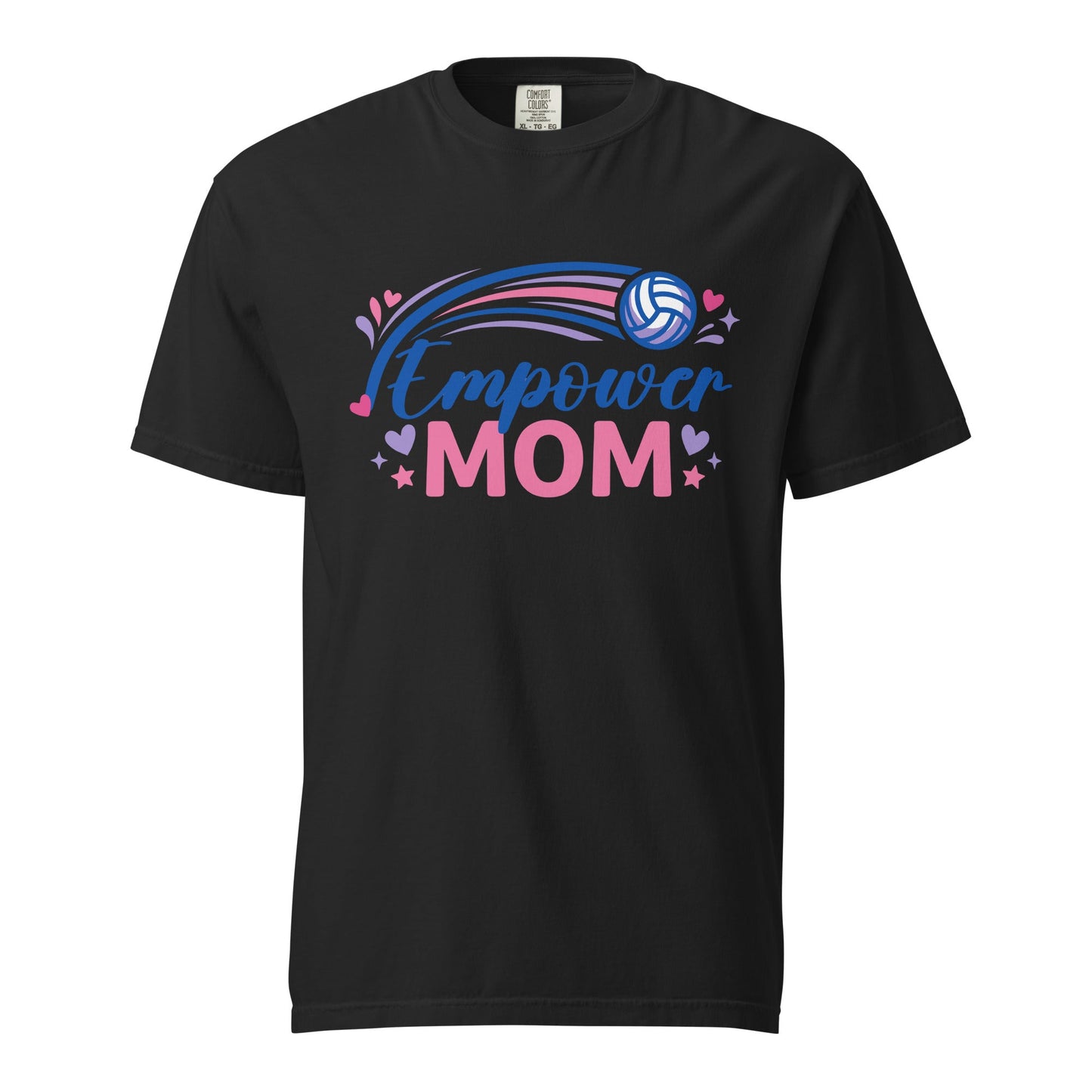Signature | Comfort Colors T-Shirt | Empower Volleyball Club | Mom Crest Logo