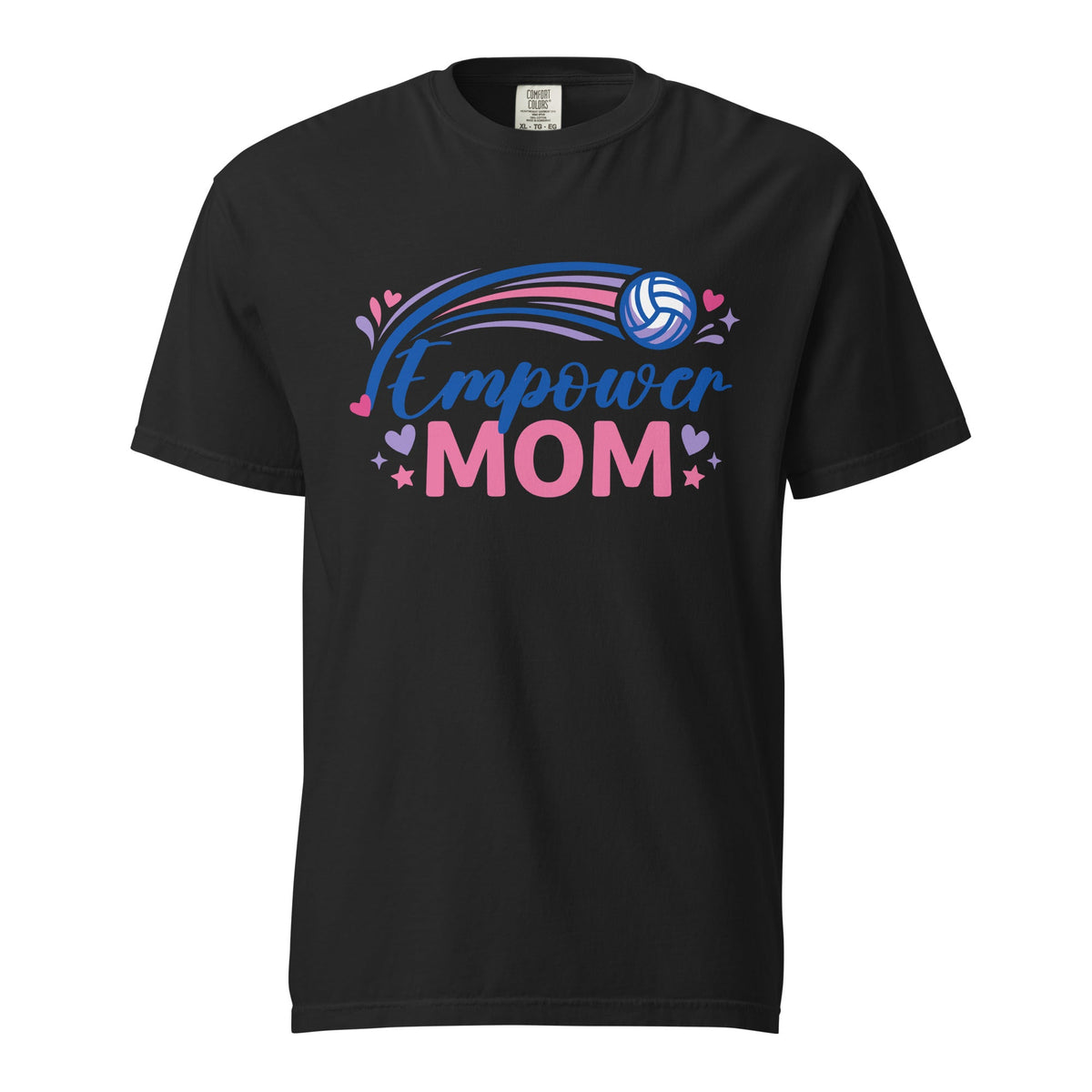 Signature | Comfort Colors T-Shirt | Empower Volleyball Club | Mom Crest Logo