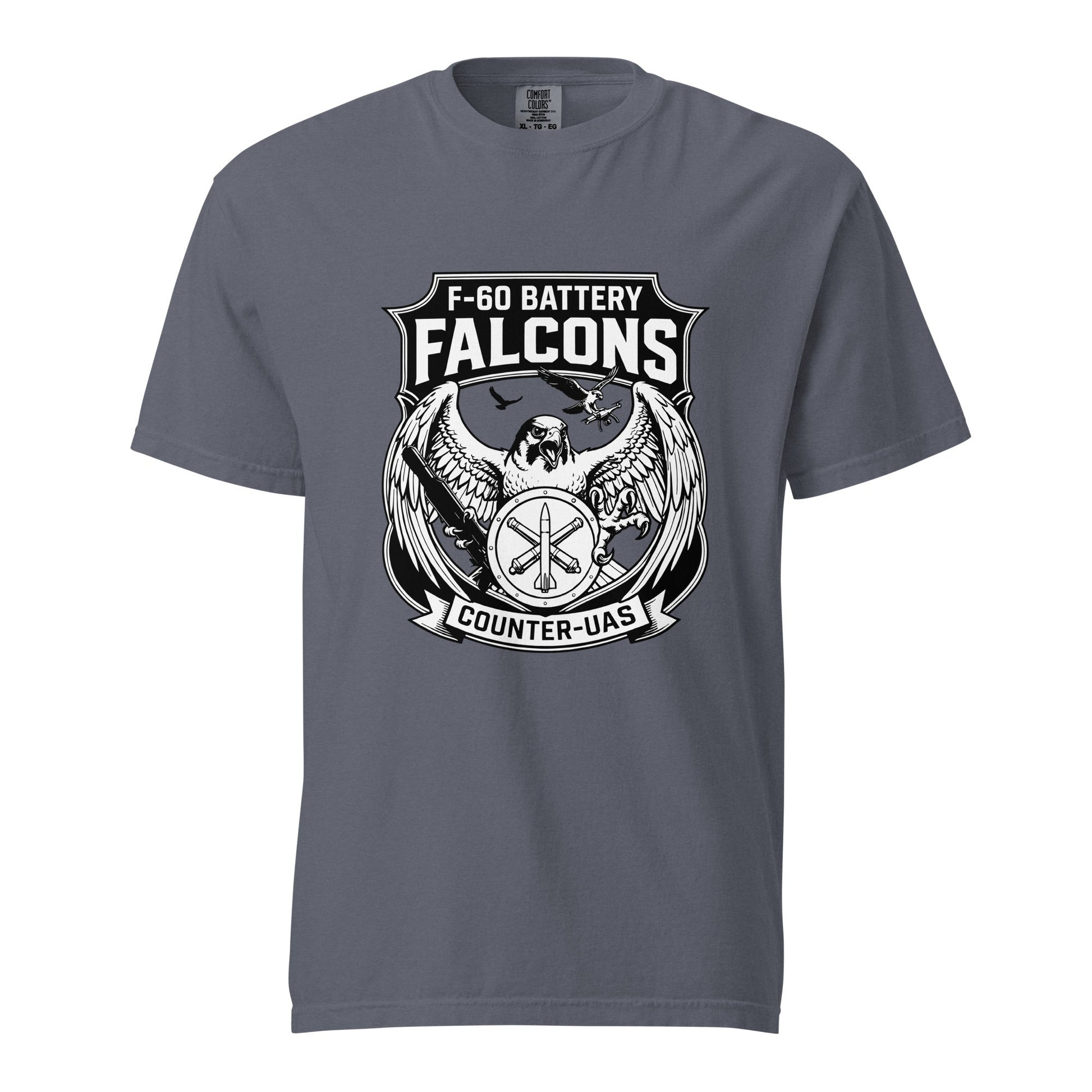 Signature | Comfort Colors T-Shirt | F - 60th ADA | Falcon Shield Logo