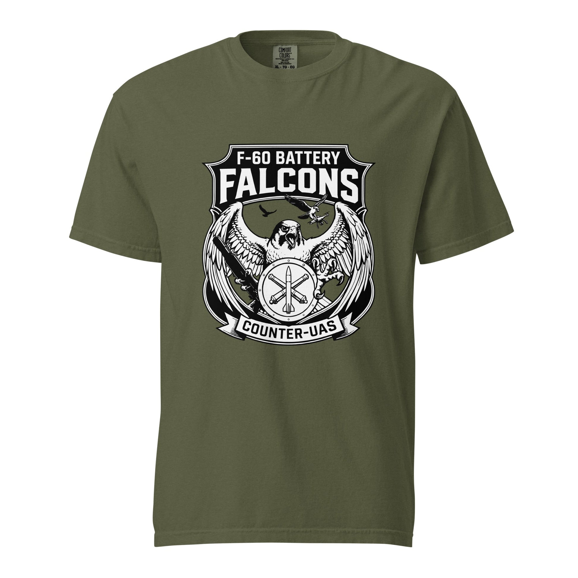 Signature | Comfort Colors T-Shirt | F - 60th ADA | Falcon Shield Logo