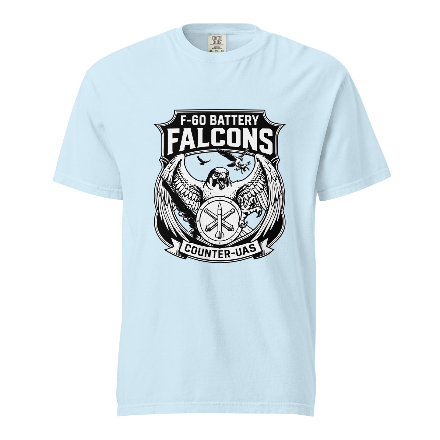 Signature | Comfort Colors T-Shirt | F - 60th ADA | Falcon Shield Logo