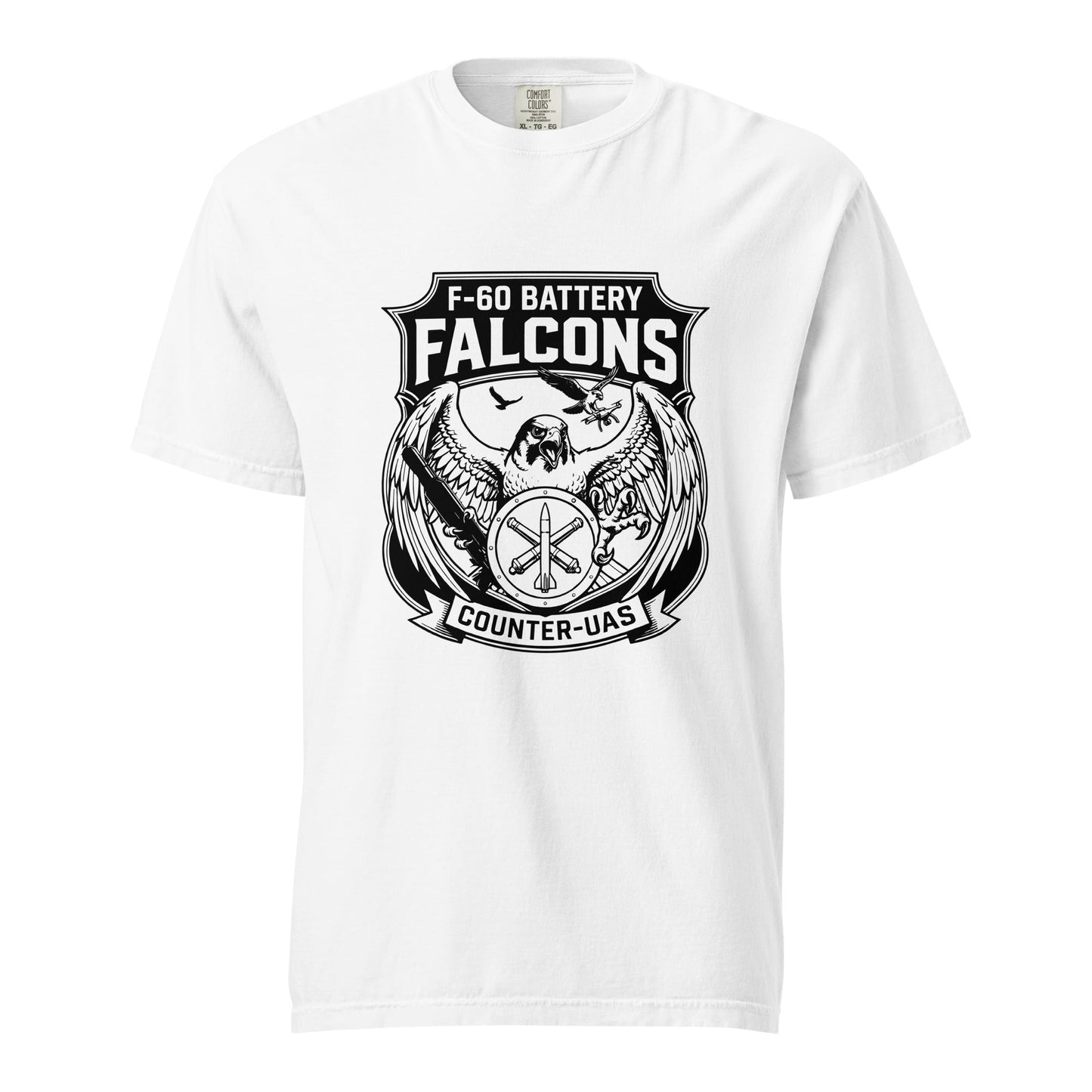 Signature | Comfort Colors T-Shirt | F - 60th ADA | Falcon Shield Logo