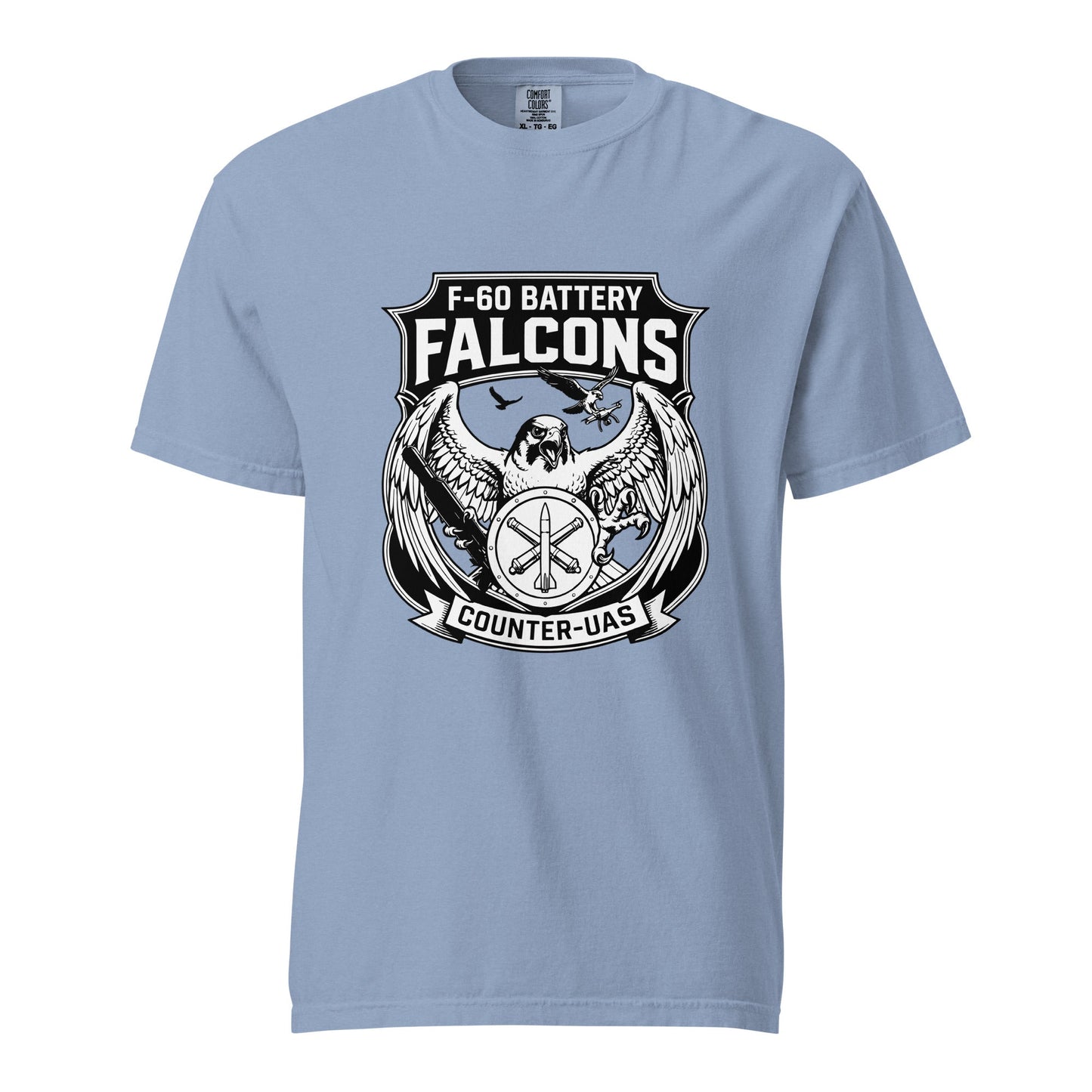 Signature | Comfort Colors T-Shirt | F - 60th ADA | Falcon Shield Logo