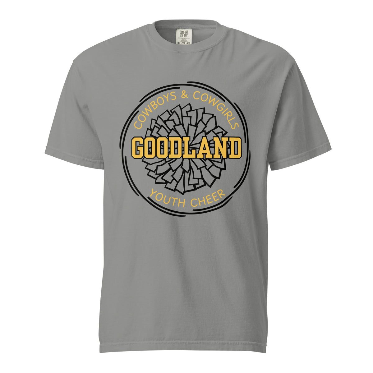 Signature | Comfort Colors T-Shirt | Goodland Youth Cheer | Crest Logo