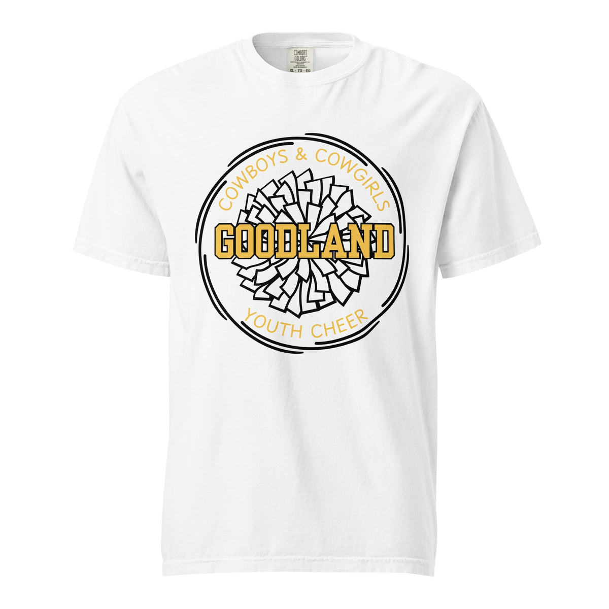 Signature | Comfort Colors T-Shirt | Goodland Youth Cheer | Crest Logo