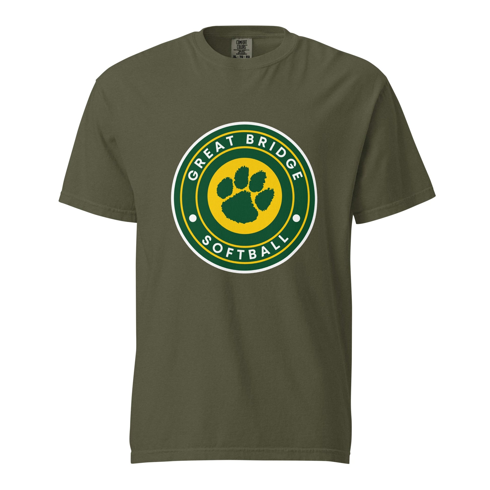 Signature | Comfort Colors T-Shirt | Great Bridge Softball Booster | Badge Logo