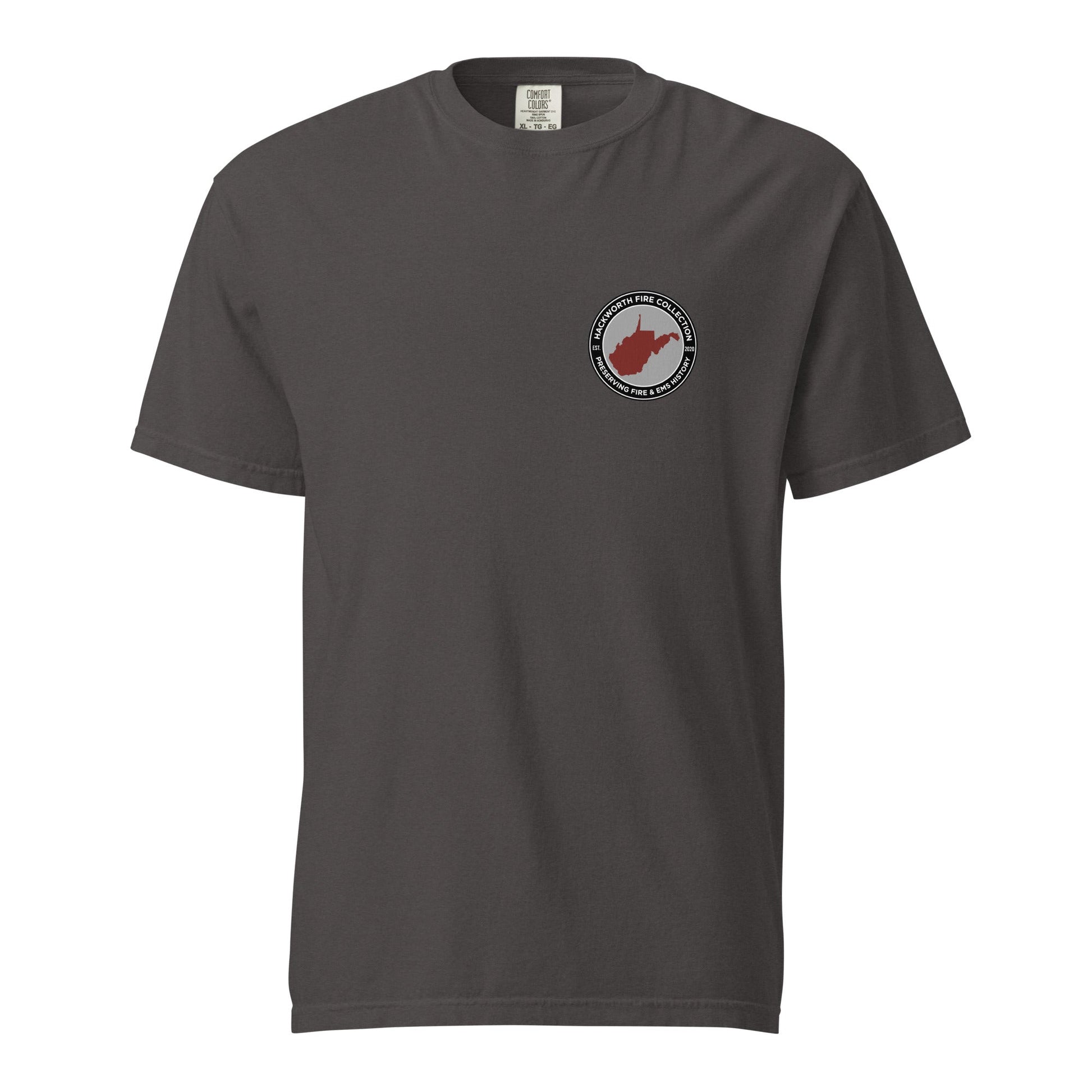 Signature | Comfort Colors T-Shirt | Hackworth Fire Collection | Badge Logo