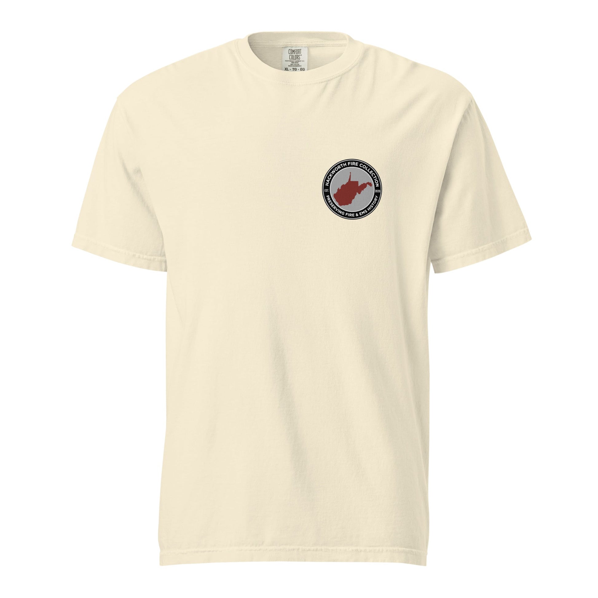 Signature | Comfort Colors T-Shirt | Hackworth Fire Collection | Badge Logo