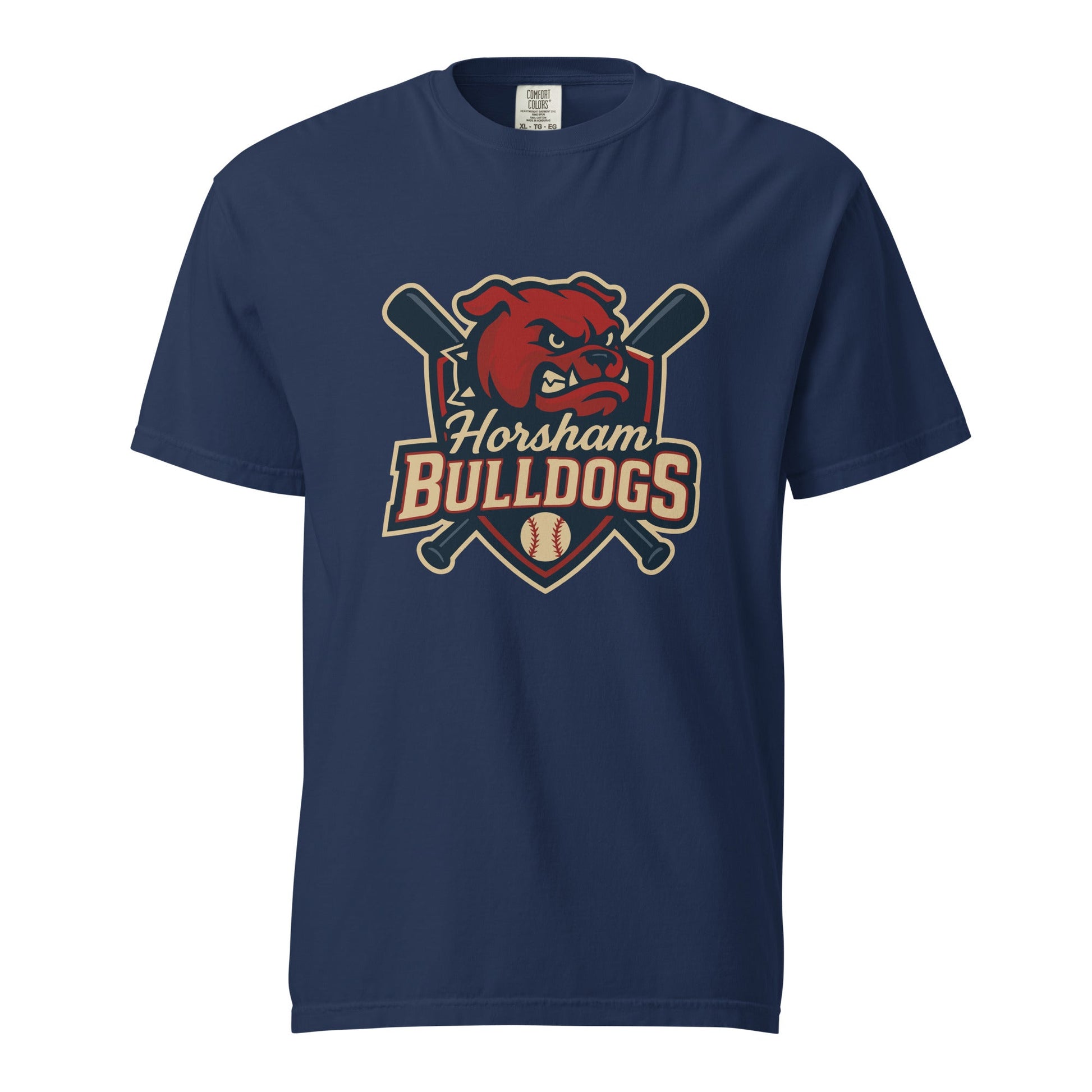 Signature | Comfort Colors T-Shirt | Horsham Travel Baseball | Bulldogs Logo
