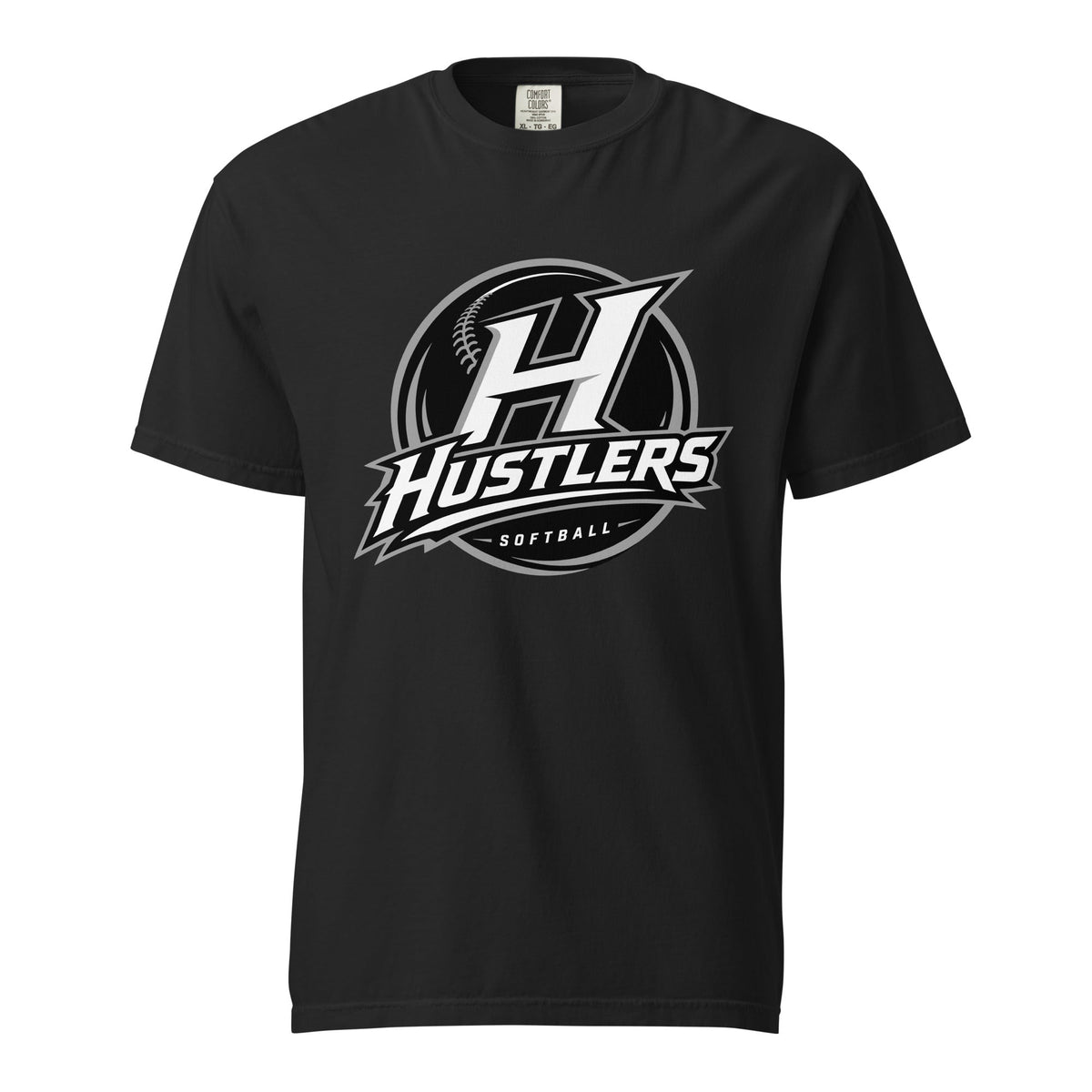 Signature | Comfort Colors T-Shirt | Hustlers Softball | Crest Logo