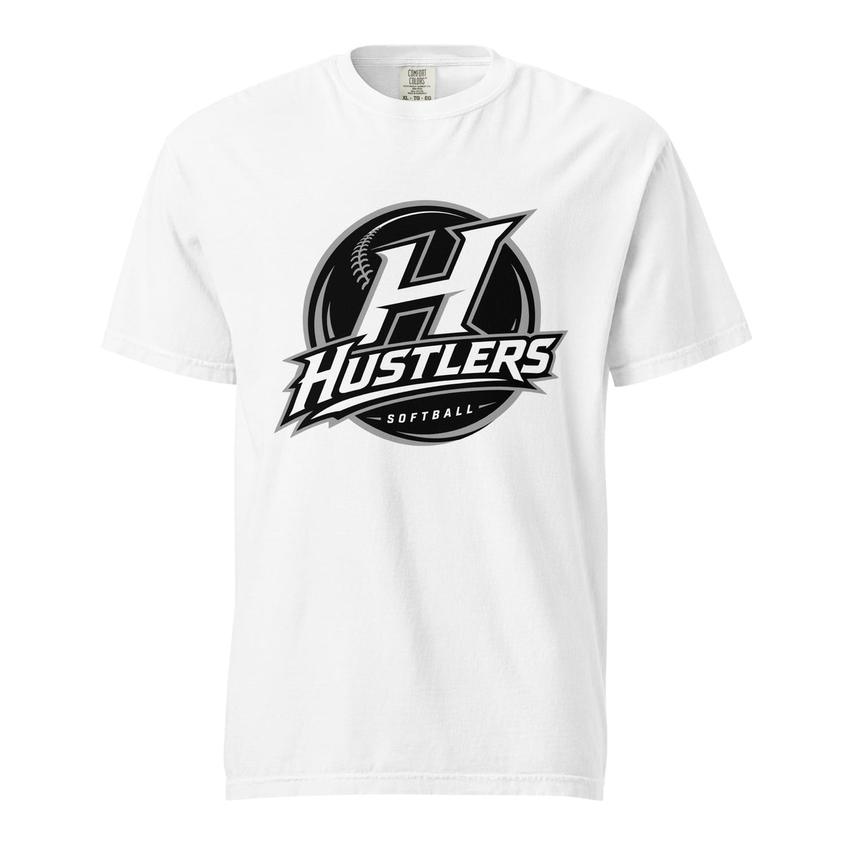 Signature | Comfort Colors T-Shirt | Hustlers Softball | Crest Logo