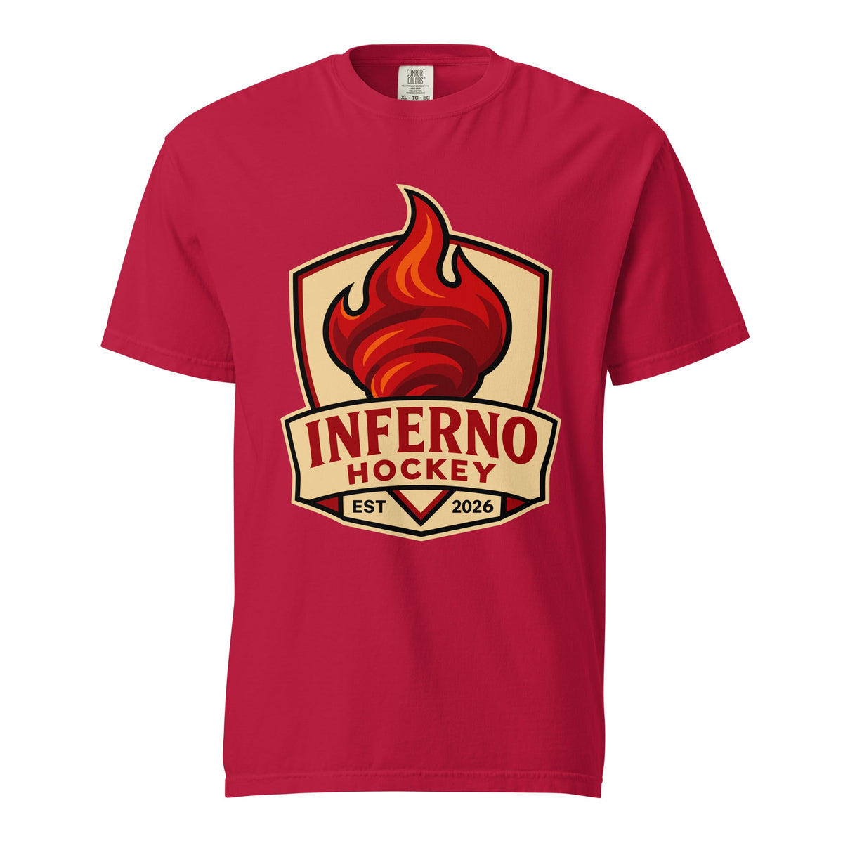 Signature | Comfort Colors T-Shirt | Inferno Hockey | Crest Logo