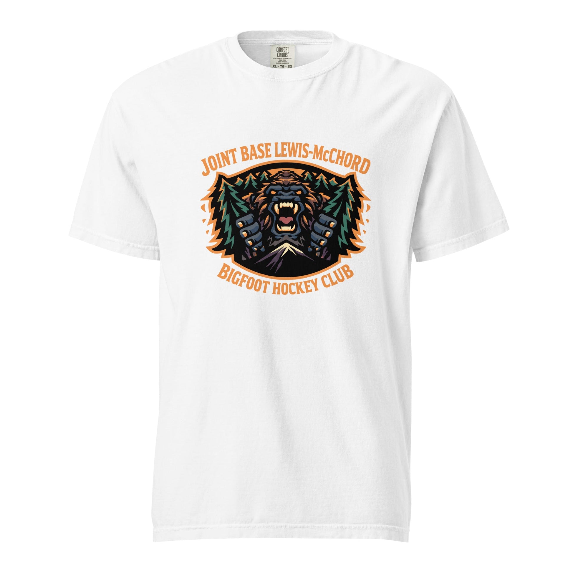 Signature | Comfort Colors T-Shirt | JBLM Bigfoot Hockey Team | Mascot Logo
