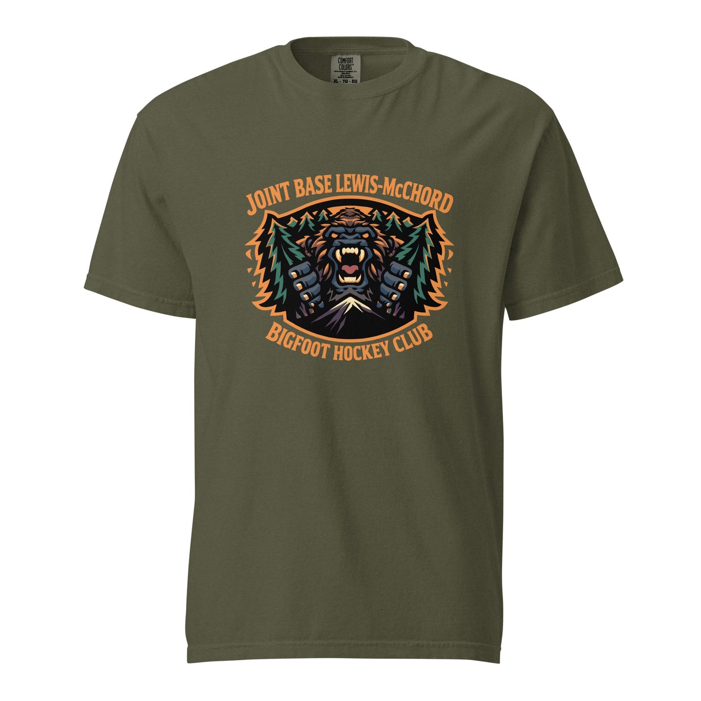 Signature | Comfort Colors T-Shirt | JBLM Bigfoot Hockey Team | Mascot Logo