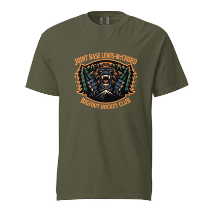 Signature | Comfort Colors T-Shirt | JBLM Bigfoot Hockey Team | Mascot Logo