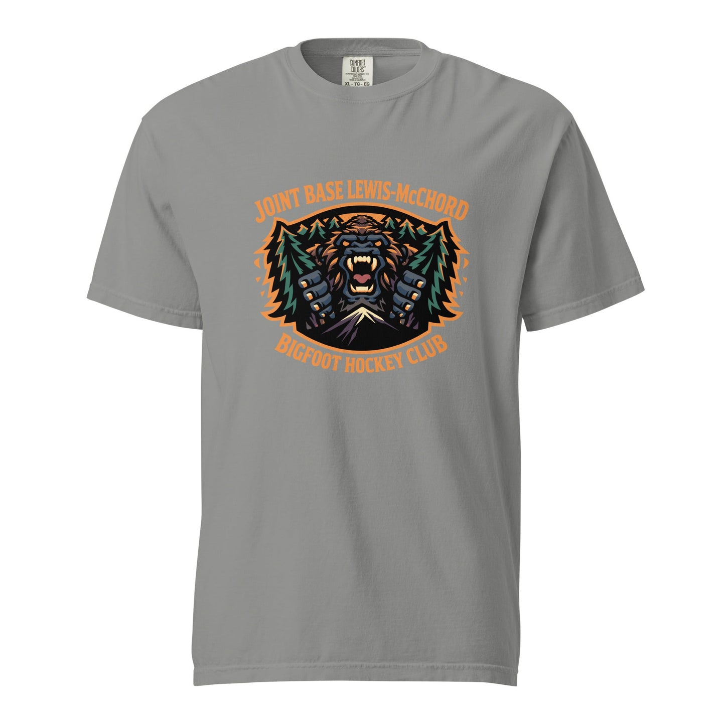 Signature | Comfort Colors T-Shirt | JBLM Bigfoot Hockey Team | Mascot Logo