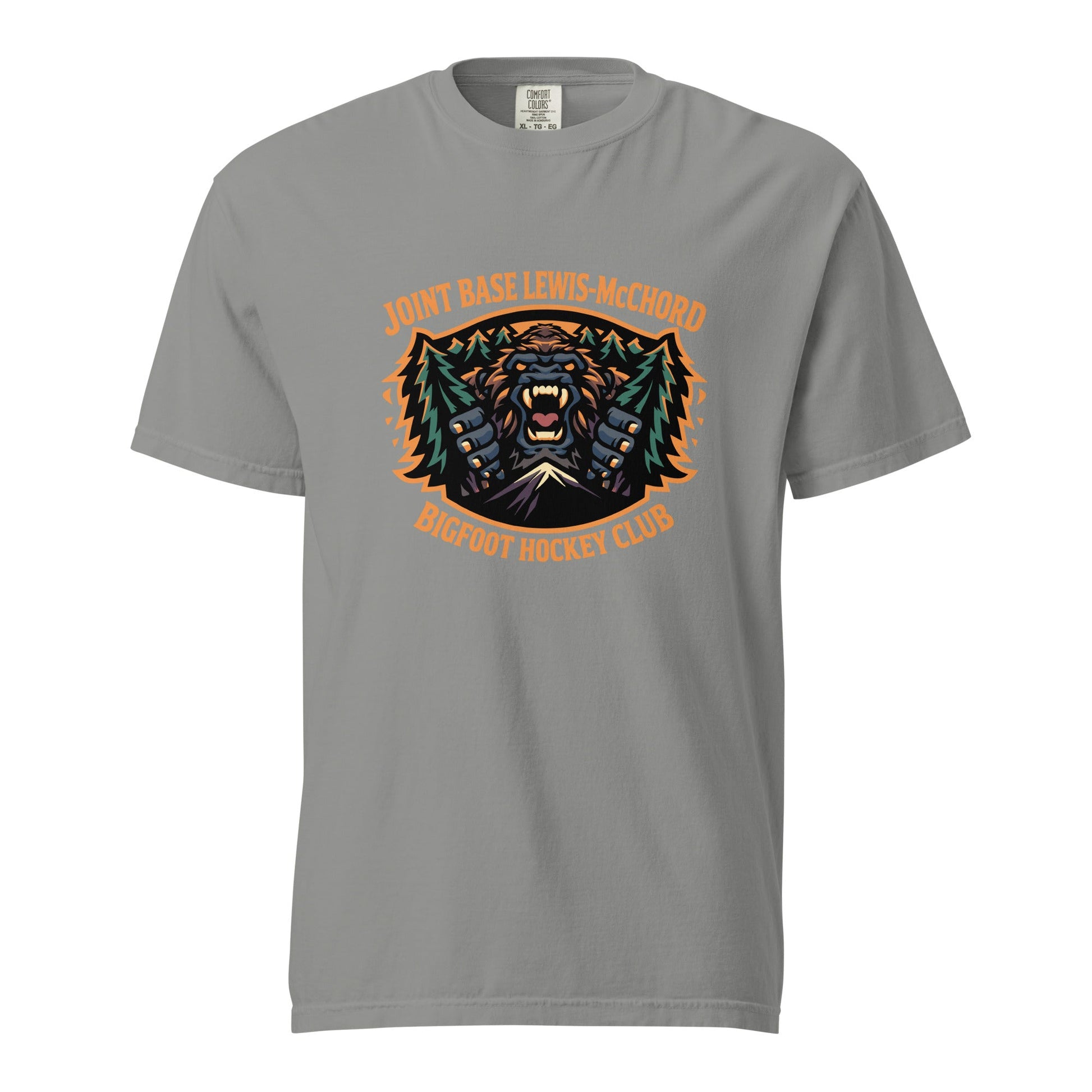 Signature | Comfort Colors T-Shirt | JBLM Bigfoot Hockey Team | Mascot Logo