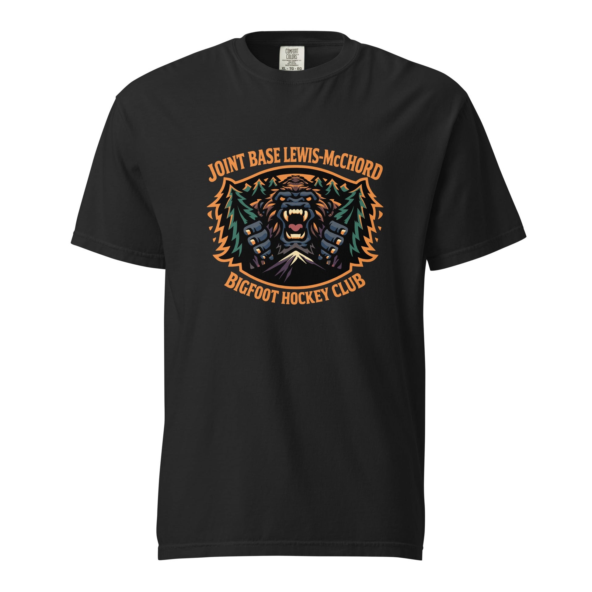 Signature | Comfort Colors T-Shirt | JBLM Bigfoot Hockey Team | Mascot Logo