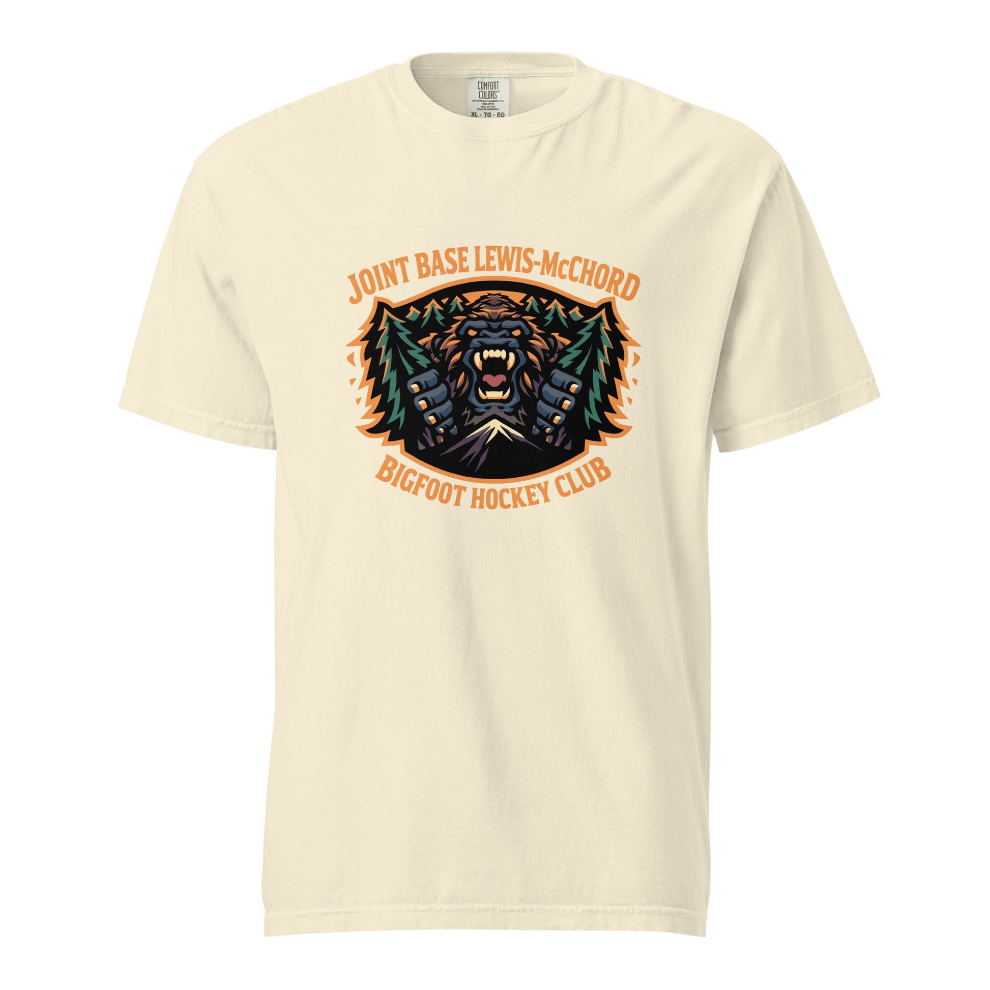 Signature | Comfort Colors T-Shirt | JBLM Bigfoot Hockey Team | Mascot Logo