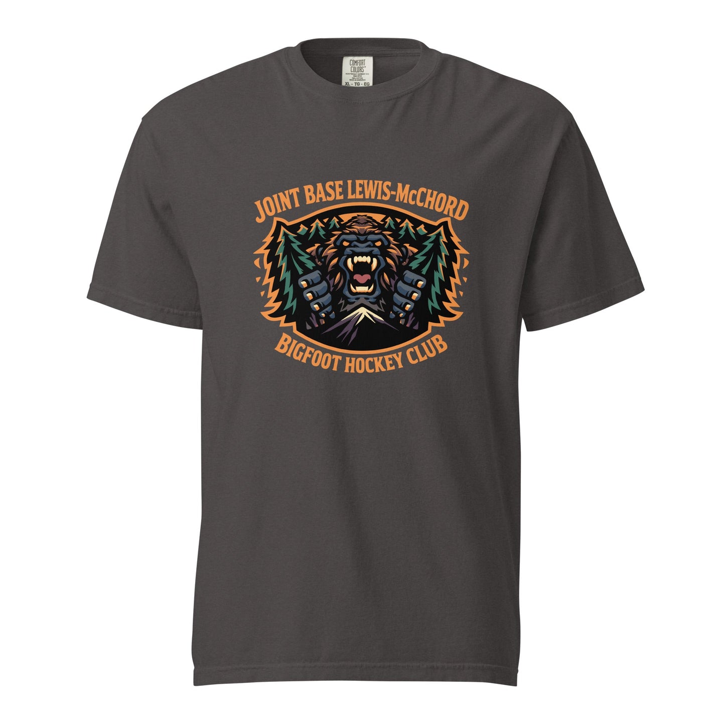 Signature | Comfort Colors T-Shirt | JBLM Bigfoot Hockey Team | Mascot Logo