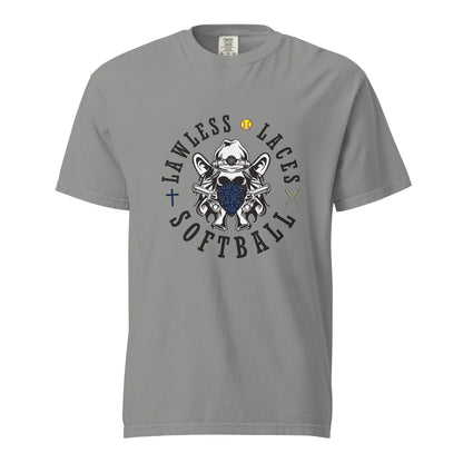 Signature | Comfort Colors T-Shirt | Lawless Laces Softball | Bandana Mascot Logo