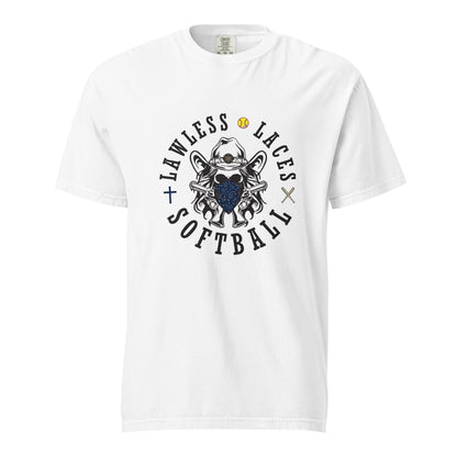 Signature | Comfort Colors T-Shirt | Lawless Laces Softball | Bandana Mascot Logo