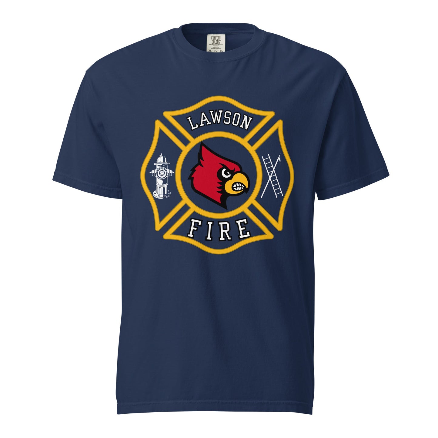 Signature | Comfort Colors T-Shirt | Lawson Fire Department | Crest Logo