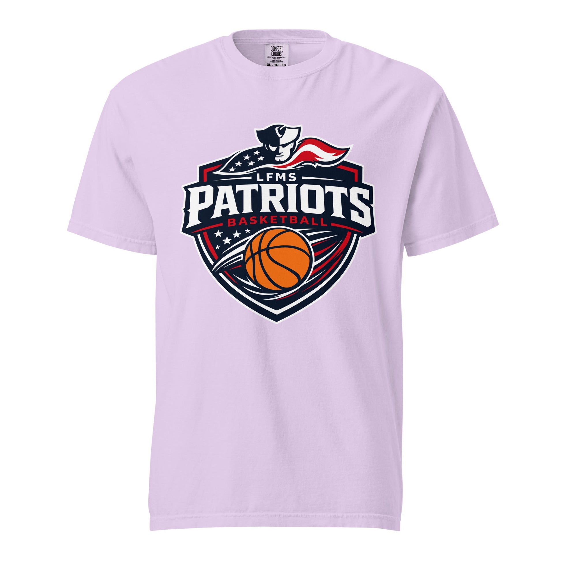 Signature | Comfort Colors T-Shirt | LFMS Athletics | Patriots Basketball Logo