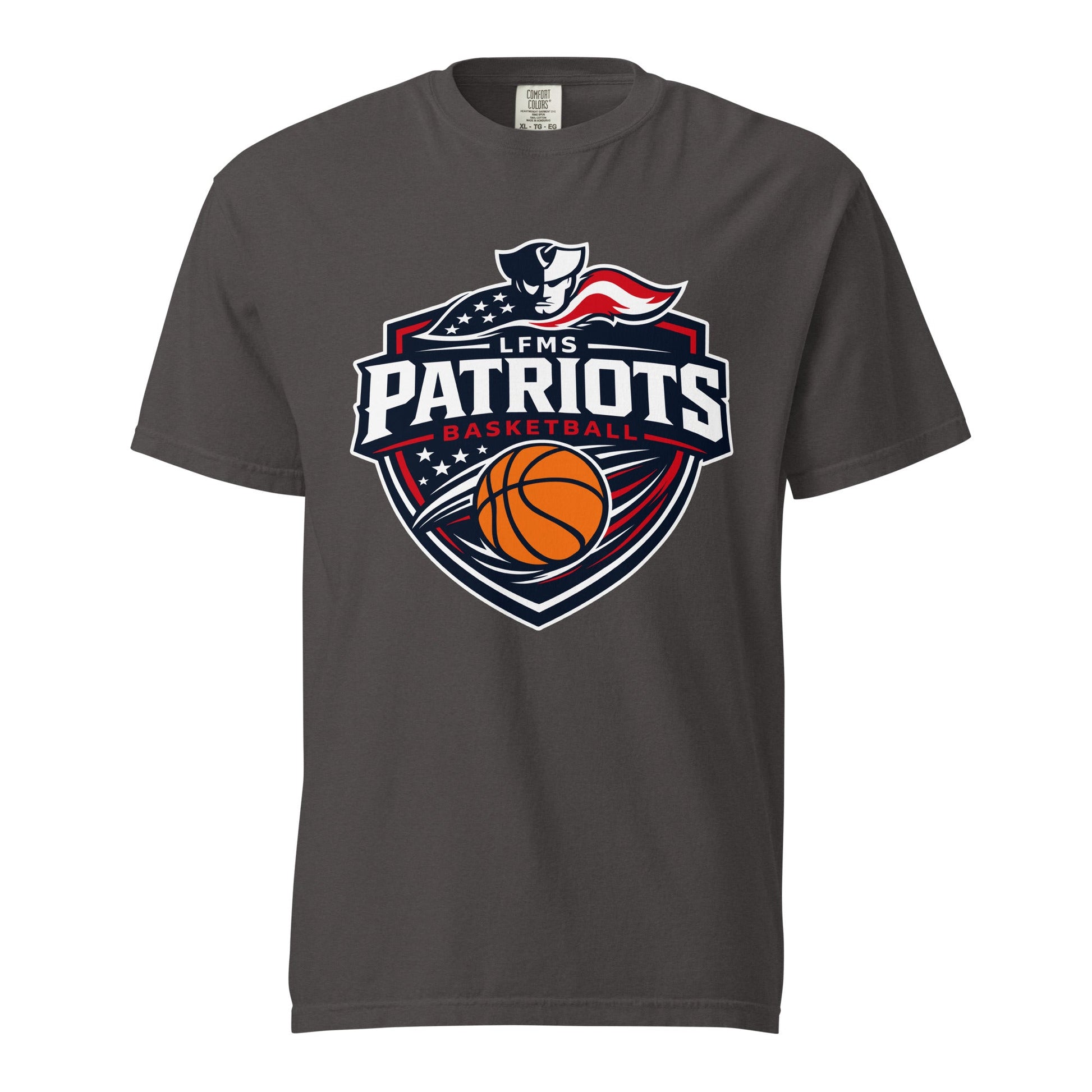 Signature | Comfort Colors T-Shirt | LFMS Athletics | Patriots Basketball Logo