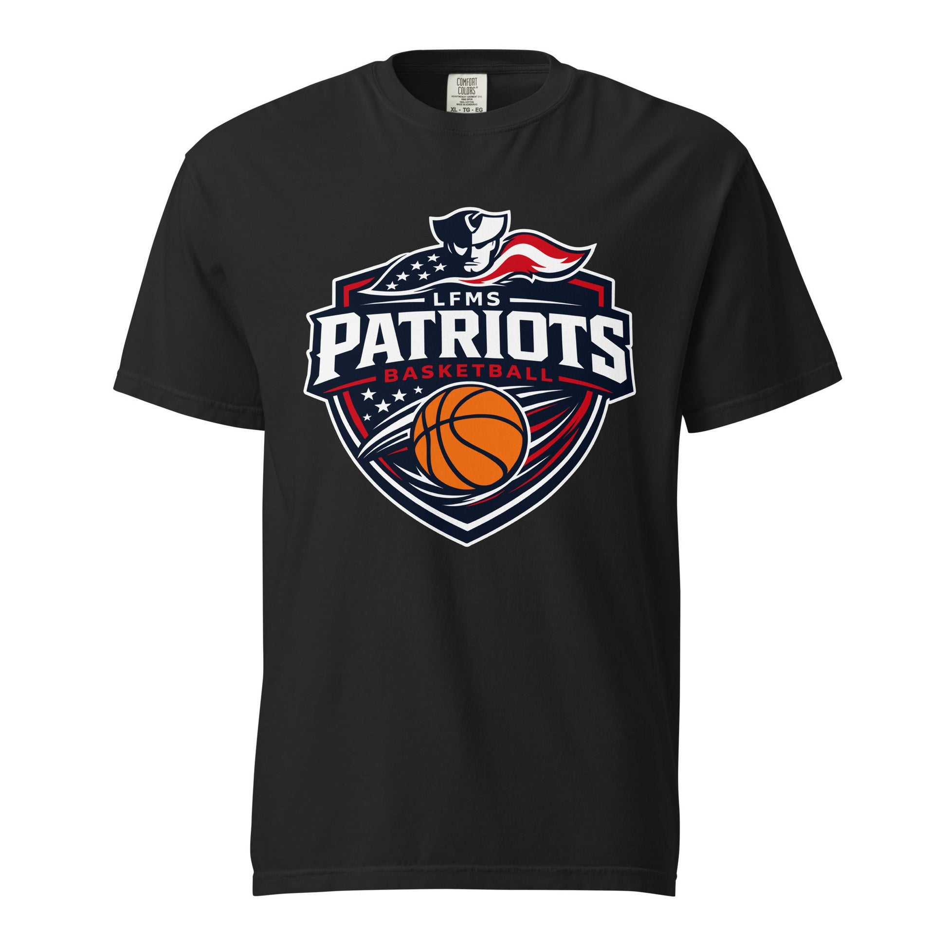 Signature | Comfort Colors T-Shirt | LFMS Athletics | Patriots Basketball Logo