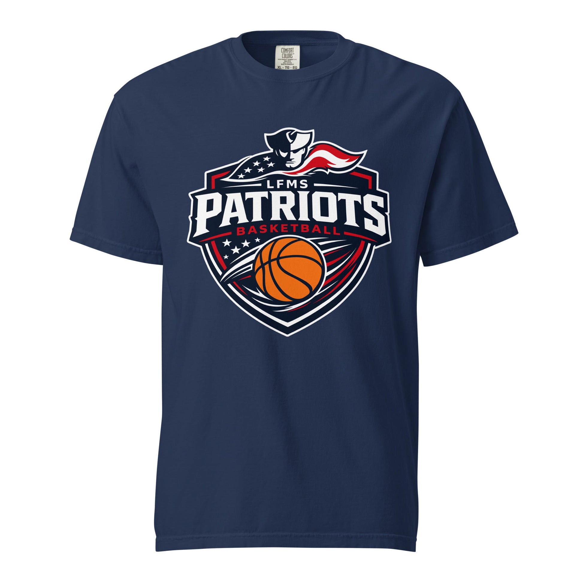 Signature | Comfort Colors T-Shirt | LFMS Athletics | Patriots Basketball Logo