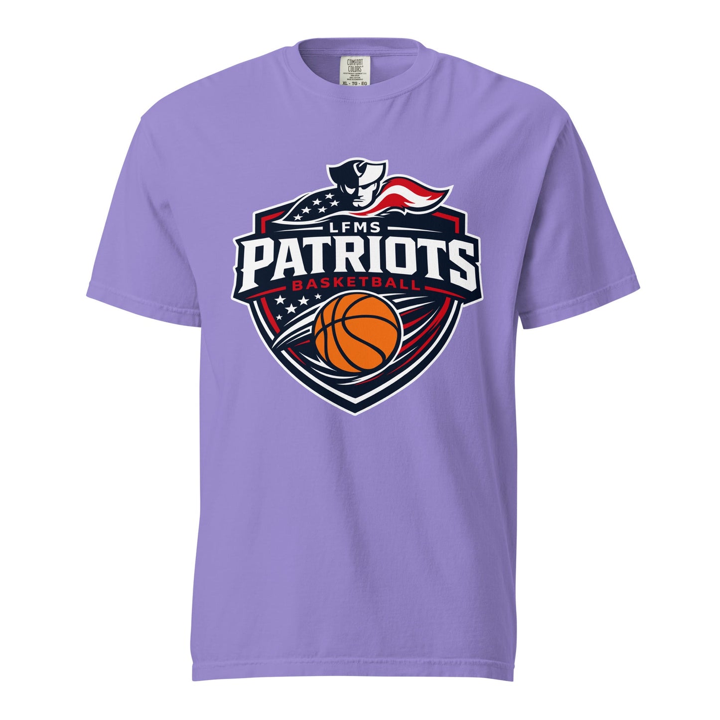 Signature | Comfort Colors T-Shirt | LFMS Athletics | Patriots Basketball Logo