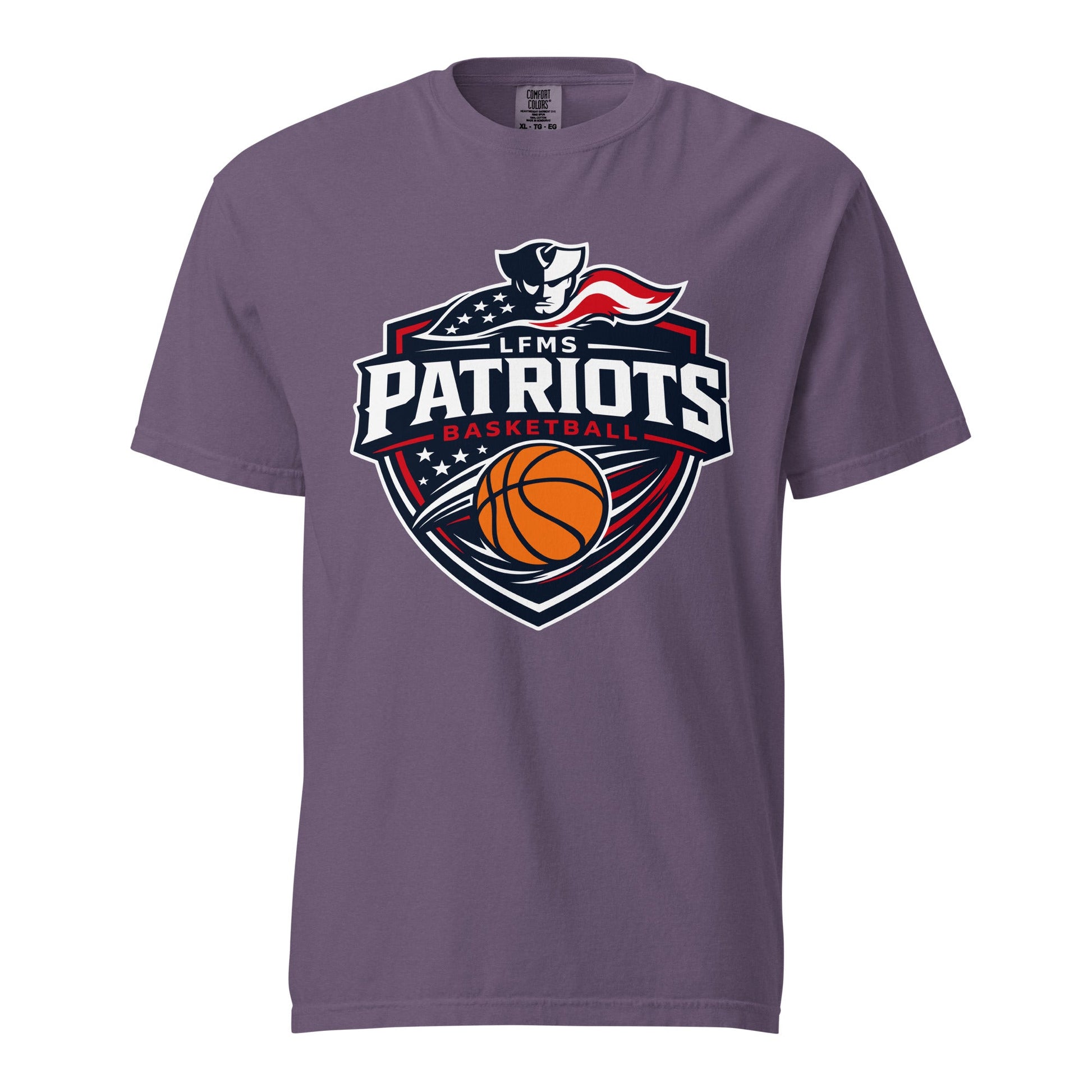 Signature | Comfort Colors T-Shirt | LFMS Athletics | Patriots Basketball Logo