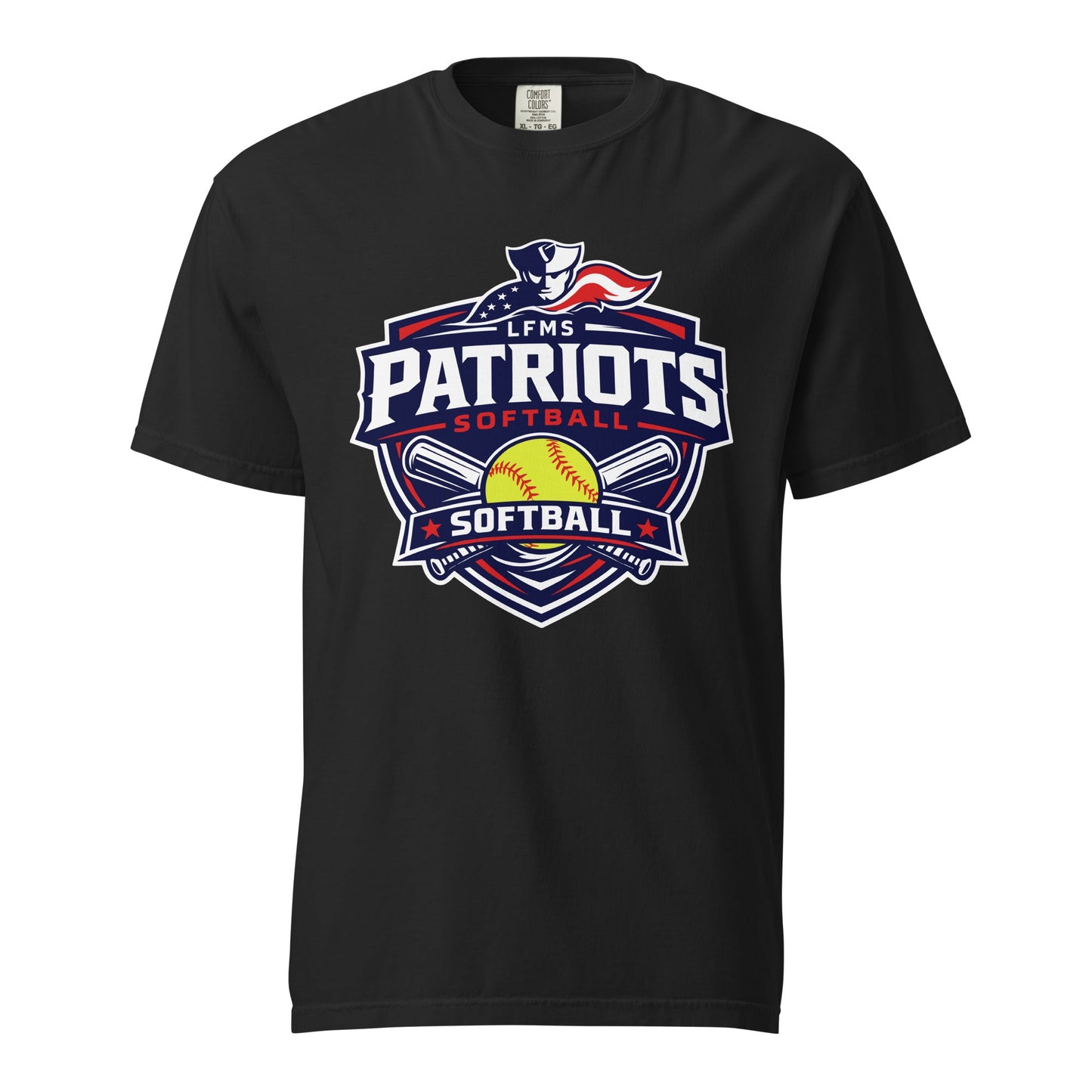 Signature | Comfort Colors T-Shirt | LFMS Athletics | Patriots Softball Logo