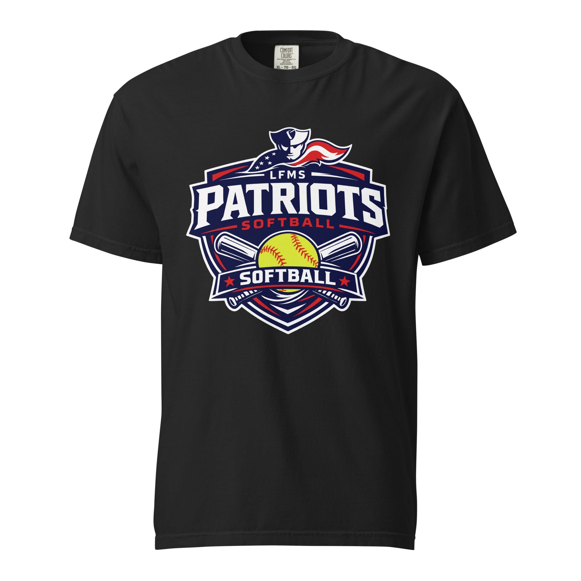 Signature | Comfort Colors T-Shirt | LFMS Athletics | Patriots Softball Logo