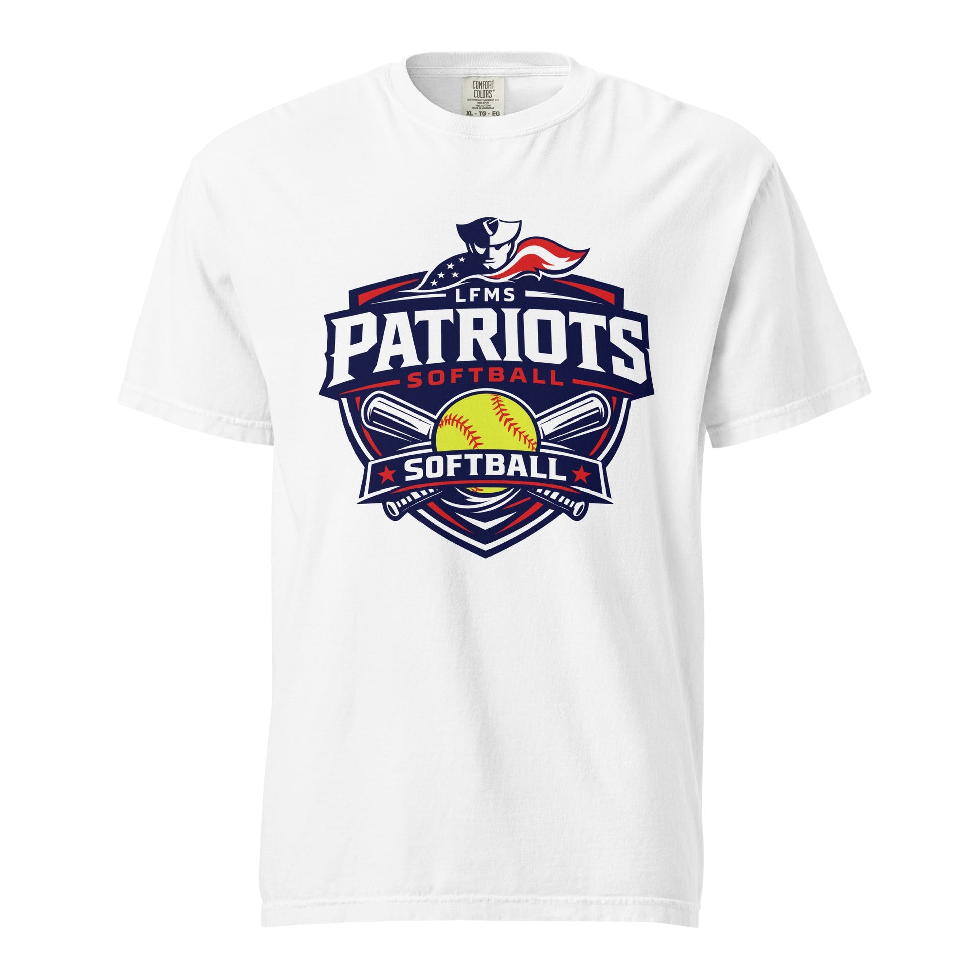 Signature | Comfort Colors T-Shirt | LFMS Athletics | Patriots Softball Logo
