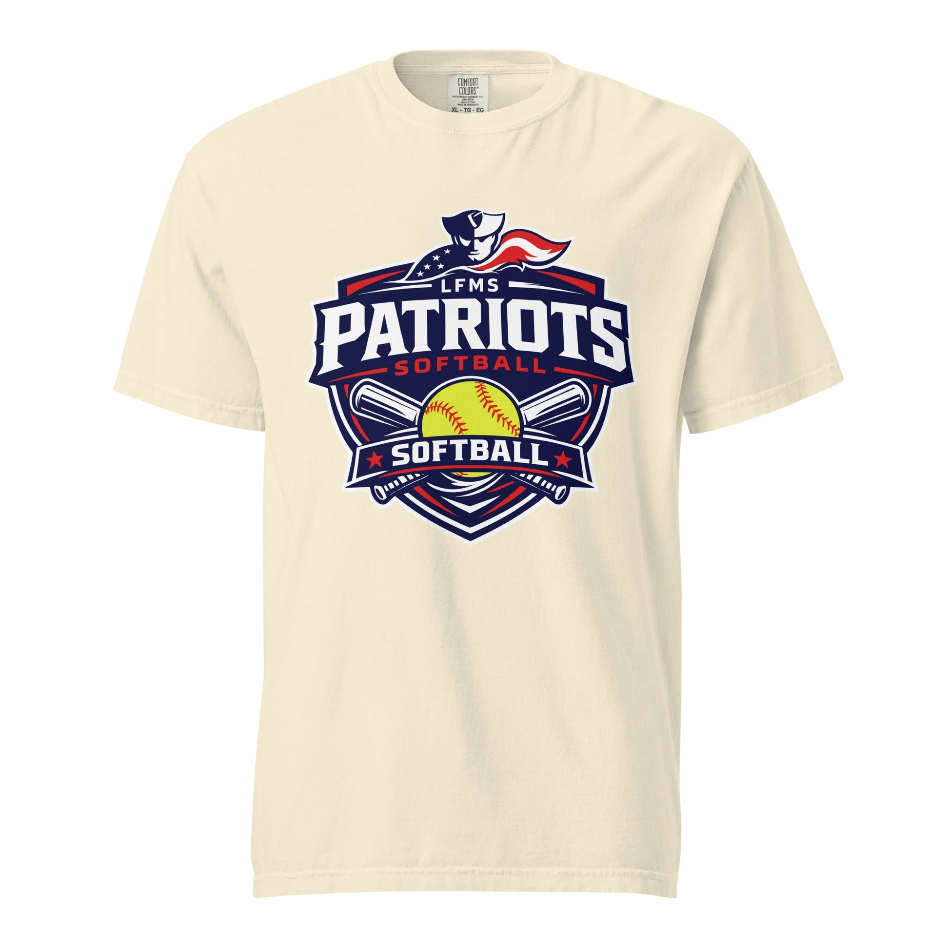 Signature | Comfort Colors T-Shirt | LFMS Athletics | Patriots Softball Logo