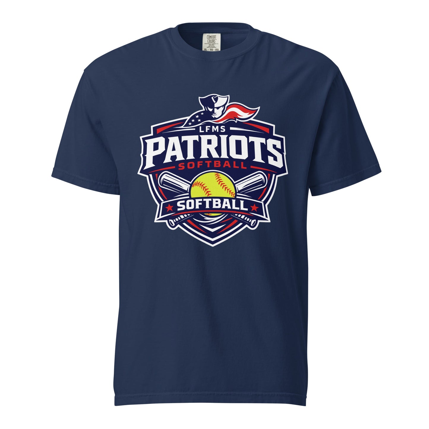 Signature | Comfort Colors T-Shirt | LFMS Athletics | Patriots Softball Logo