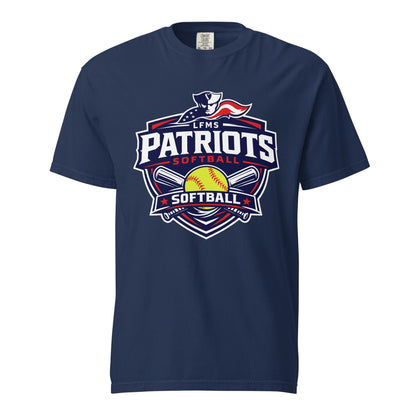 Signature | Comfort Colors T-Shirt | LFMS Athletics | Patriots Softball Logo