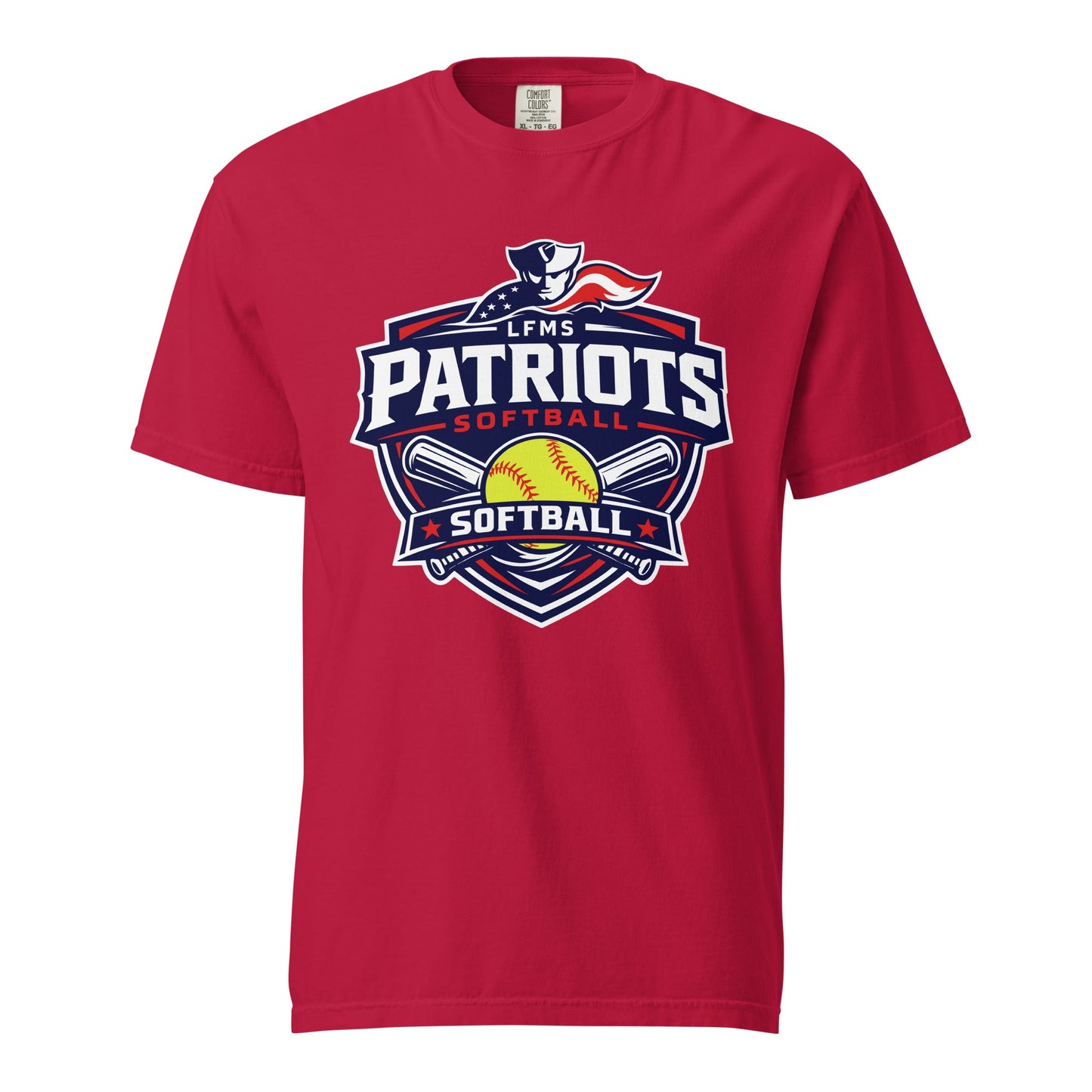 Signature | Comfort Colors T-Shirt | LFMS Athletics | Patriots Softball Logo