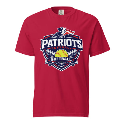Signature | Comfort Colors T-Shirt | LFMS Athletics | Patriots Softball Logo