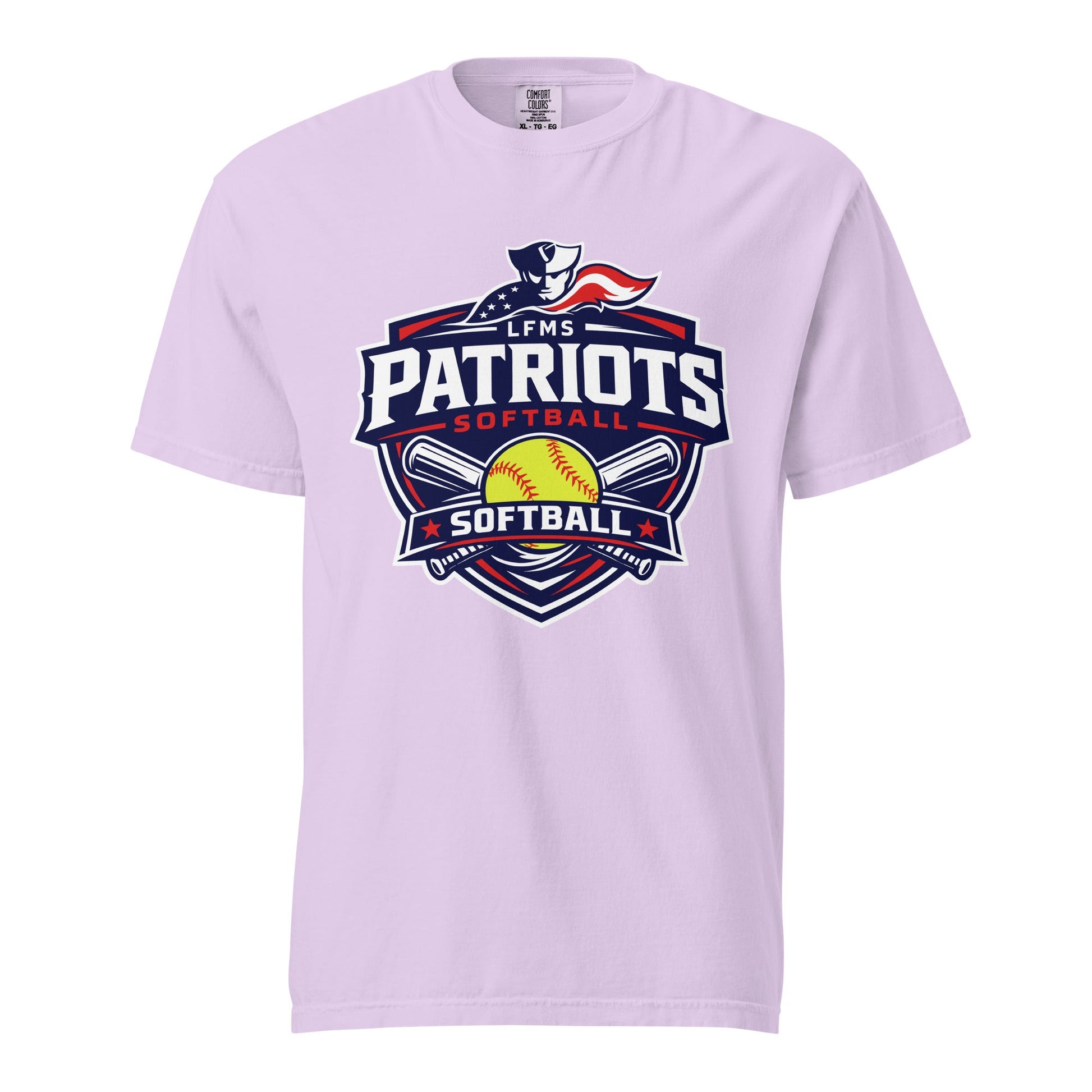 Signature | Comfort Colors T-Shirt | LFMS Athletics | Patriots Softball Logo