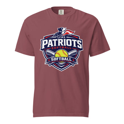 Signature | Comfort Colors T-Shirt | LFMS Athletics | Patriots Softball Logo