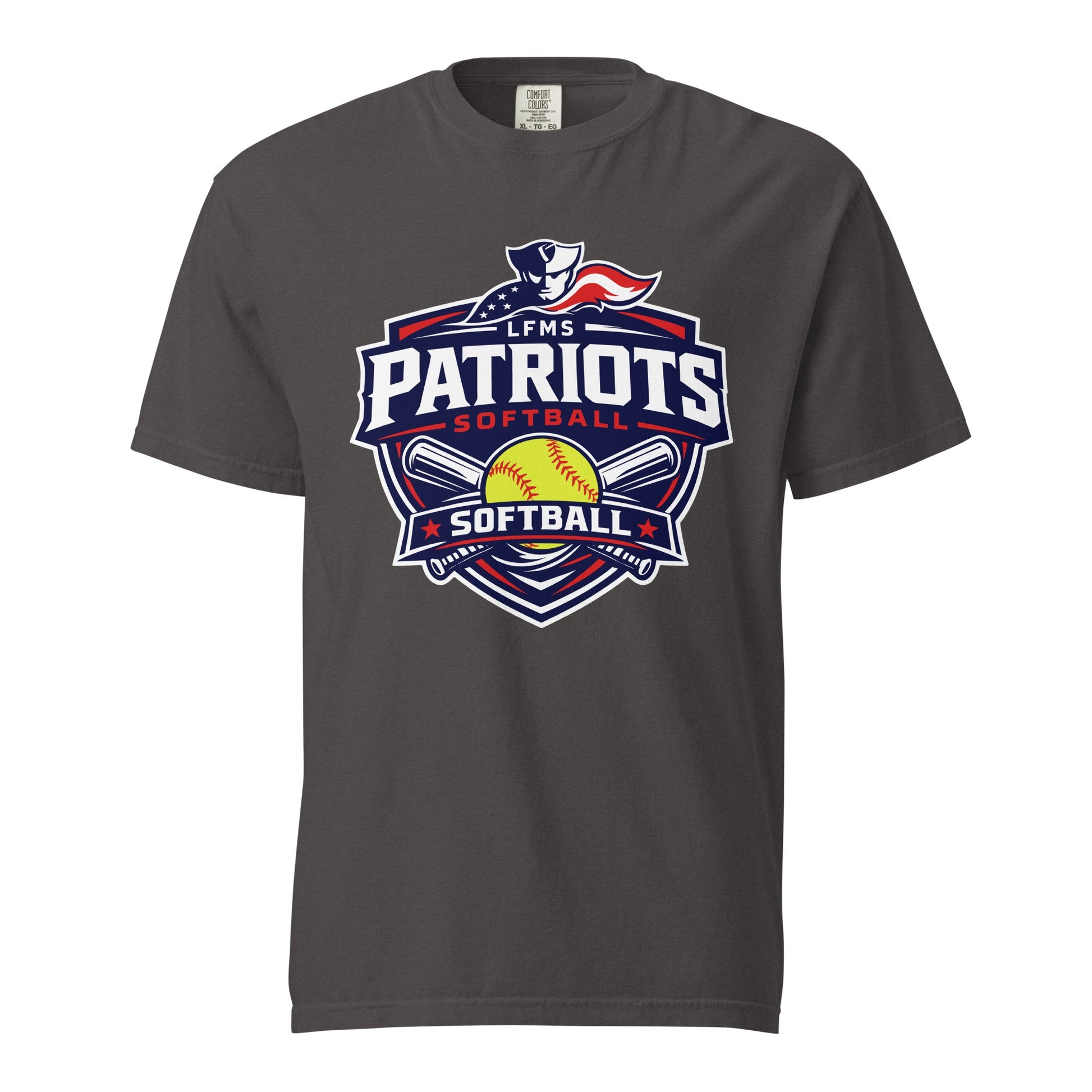 Signature | Comfort Colors T-Shirt | LFMS Athletics | Patriots Softball Logo