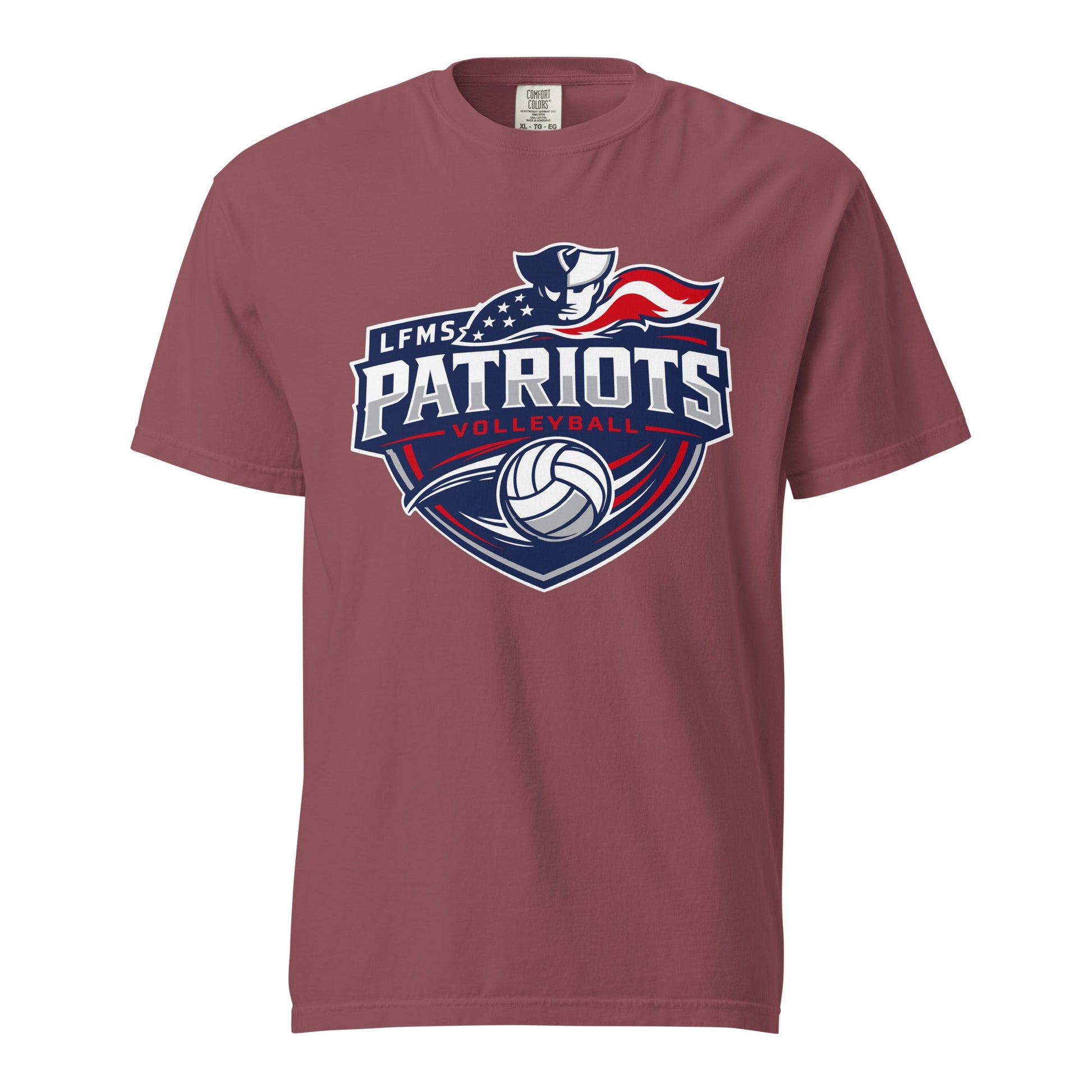 Signature | Comfort Colors T-Shirt | LFMS Athletics | Patriots Volleyball Logo